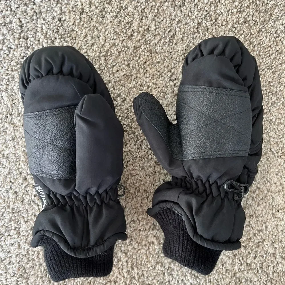 Black Youth Mittens Unisex 4-7